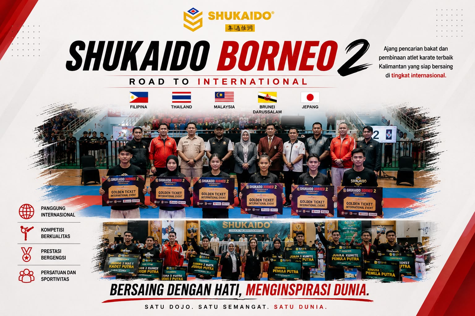 Atlet karate Indonesia pada ajang Shukaido Borneo 2 menuju UOKC Malaysia 2027