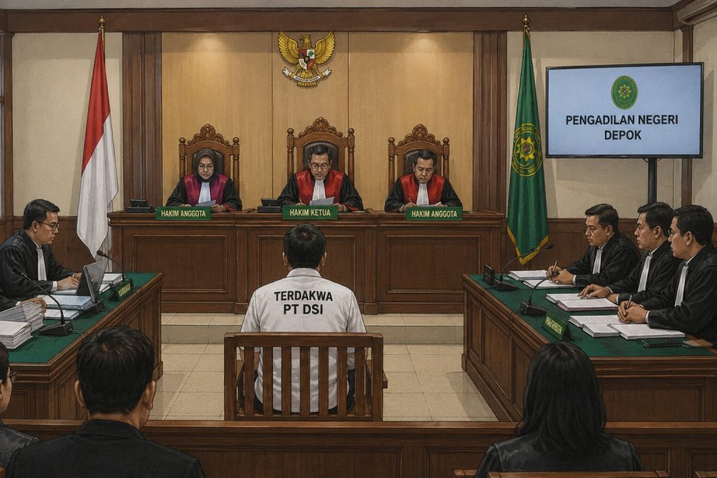 ilustrasi AI terdakwa perkasa PT DSI