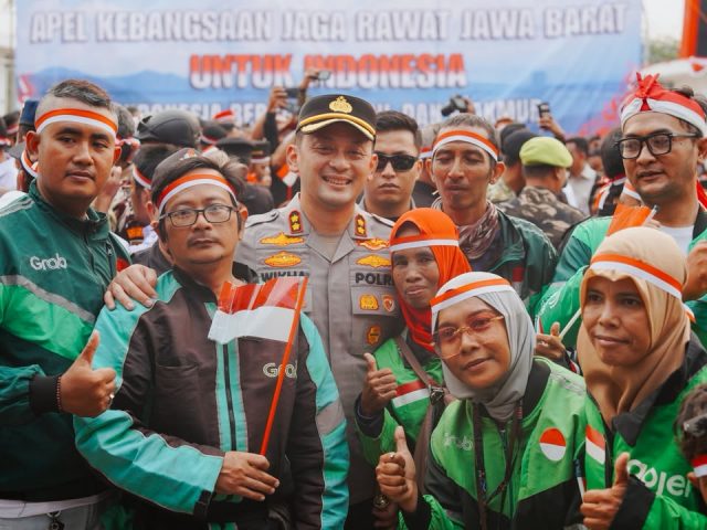 Ojol Ikut Apel Kebangsaan di Pakansari, Ini Pesan Kapolres Bogor