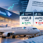 Garuda Indonesia mencatat pendapatan US$1,8 miliar dan rugi US$112,96 juta pada semester I 2026